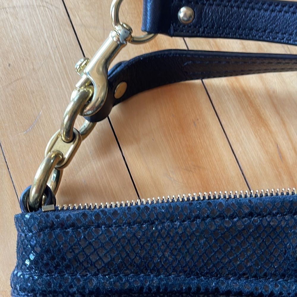 Coach Black Leather Python Edge Ashley Zip Closur… - image 8